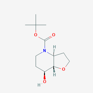 molecular formula C12H21NO4 B13116466 tert-butyl (3aS,7S,7aS)-7-hydroxy-3,3a,5,6,7,7a-hexahydro-2H-furo[3,2-b]pyridine-4-carboxylate 