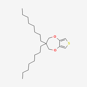 molecular formula C23H40O2S B13116508 3,3-Dioctyl-3,4-dihydro-2H-thieno[3,4-b][1,4]dioxepine CAS No. 259139-23-6