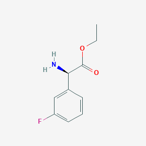 molecular formula C10H12FNO2 B13116573 Ethyl(R)-2-amino-2-(3-fluorophenyl)acetate 