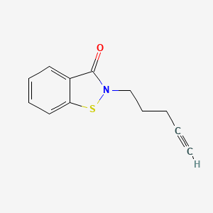 molecular formula C12H11NOS B13116592 1,2-Benzisothiazol-3(2H)-one,2-(4-pentyn-1-yl)- 