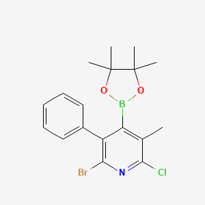 2-Bromo-6-chloro-5-methyl-3-phenyl-4-(4,4,5,5-tetramethyl-1,3,2-dioxaborolan-2-yl)pyridine