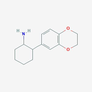 molecular formula C14H19NO2 B13116626 2-(2,3-Dihydrobenzo[b][1,4]dioxin-6-yl)cyclohexanamine 