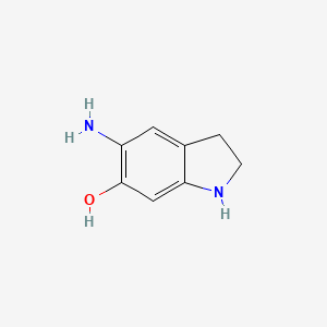 molecular formula C8H10N2O B13116633 5-Aminoindolin-6-ol 