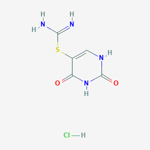 molecular formula C5H7ClN4O2S B13116654 2,4-Dioxo-1,2,3,4-tetrahydropyrimidin-5-yl carbamimidothioate hydrochloride CAS No. 42074-70-4