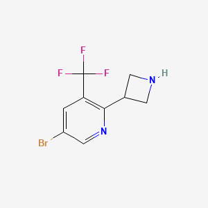 molecular formula C9H8BrF3N2 B13116683 2-(Azetidin-3-yl)-5-bromo-3-(trifluoromethyl)pyridine 