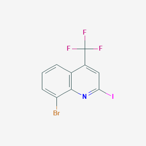 molecular formula C10H4BrF3IN B13116686 8-Bromo-2-iodo-4-(trifluoromethyl)quinoline 