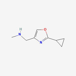 molecular formula C8H12N2O B13116727 1-(2-Cyclopropyloxazol-4-yl)-N-methylmethanamine 