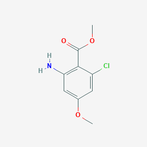 molecular formula C9H10ClNO3 B13116751 Methyl2-amino-6-chloro-4-methoxybenzoate 