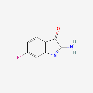 molecular formula C8H5FN2O B13116916 2-Amino-6-fluoro-3H-indol-3-one 