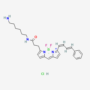 N-(6-aminohexyl)-3-[2,2-difluoro-12-[(1Z,3E)-4-phenylbuta-1,3-dienyl]-3-aza-1-azonia-2-boranuidatricyclo[7.3.0.03,7]dodeca-1(12),4,6,8,10-pentaen-4-yl]propanamide;hydrochloride