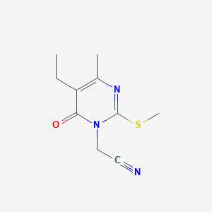 2-(5-Ethyl-4-methyl-2-(methylthio)-6-oxopyrimidin-1(6H)-yl)acetonitrile