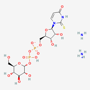 molecular formula C15H30N4O16P2S B13117007 azanium;azane;[(2R,3S,4R,5R)-3,4-dihydroxy-5-(4-oxo-2-sulfanylidenepyrimidin-1-yl)oxolan-2-yl]methyl [hydroxy-[(2R,3R,4S,5S,6R)-3,4,5-trihydroxy-6-(hydroxymethyl)oxan-2-yl]oxyphosphoryl] phosphate 