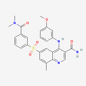 molecular formula C27H26N4O5S B1311713 6-[[3-[(Dimethylamino)carbonyl]phenyl]sulfonyl]-4-[(3-methoxyphenyl)amino]-8-methyl-3-quinolinecarboxamide CAS No. 13122-87-7