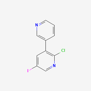 molecular formula C10H6ClIN2 B13117131 2-Chloro-5-iodo-3,3'-bipyridine 