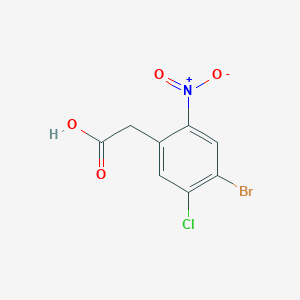 molecular formula C8H5BrClNO4 B13117144 2-(4-Bromo-5-chloro-2-nitrophenyl)aceticacid 