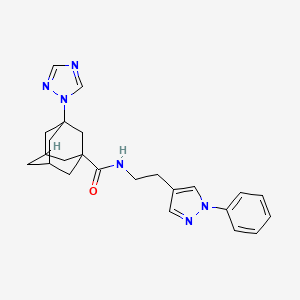 N-(2-(1-Phenyl-1H-pyrazol-4-yl)ethyl)-3-(1H-1,2,4-triazol-1-yl)adamantane-1-carboxamide