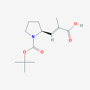 molecular formula C13H21NO4 B13117220 (S)-3-(1-(tert-Butoxycarbonyl)pyrrolidin-2-yl)-2-methylacrylic acid 