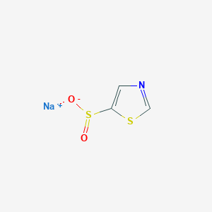 molecular formula C3H2NNaO2S2 B13117221 Sodiumthiazole-5-sulfinate 