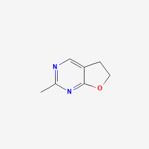 molecular formula C7H8N2O B13117258 2-Methyl-5,6-dihydrofuro[2,3-d]pyrimidine 