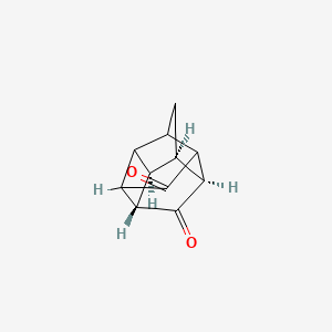 molecular formula C11H10O2 B13117265 (5R,6R,7S,9S)-pentacyclo[5.4.0.02,6.03,10.05,9]undecane-8,11-dione 