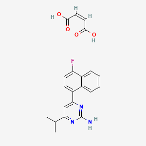 molecular formula C21H20FN3O4 B1311732 4-(4-氟萘-1-基)-6-异丙基嘧啶-2-胺马来酸盐 CAS No. 199864-88-5