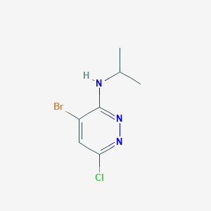 molecular formula C7H9BrClN3 B13117395 4-Bromo-6-chloro-N-isopropylpyridazin-3-amine 