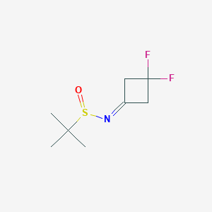 molecular formula C8H13F2NOS B13117400 N-(3,3-Difluorocyclobutylidene)-2-methylpropane-2-sulfinamide 