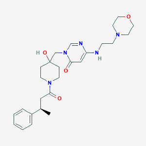 (R)-3-((4-Hydroxy-1-(3-phenylbutanoyl)piperidin-4-yl)methyl)-6-((2-morpholinoethyl)amino)pyrimidin-4(3H)-one