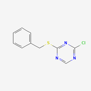 molecular formula C10H8ClN3S B13117423 2-(Benzylthio)-4-chloro-1,3,5-triazine 