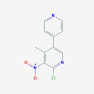 molecular formula C11H8ClN3O2 B13117425 6-Chloro-4-methyl-5-nitro-3,4'-bipyridine 