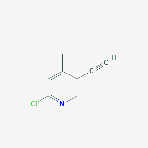 molecular formula C8H6ClN B13117429 2-Chloro-5-ethynyl-4-methylpyridine 