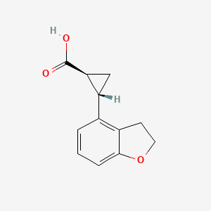 molecular formula C12H12O3 B13117492 (1S,2S)-2-(2,3-Dihydrobenzofuran-4-yl)cyclopropane-1-carboxylic acid 