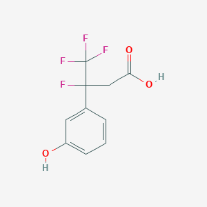 molecular formula C10H8F4O3 B13117517 3,4,4,4-Tetrafluoro-3-(3-hydroxyphenyl)butanoicacid 