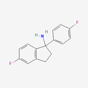 5-Fluoro-1-(4-fluorophenyl)-2,3-dihydro-1H-inden-1-amine