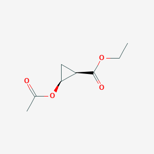 molecular formula C8H12O4 B13117525 Rel-ethyl(1R,2S)-2-acetoxycyclopropane-1-carboxylate 