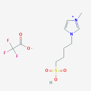 molecular formula C10H15F3N2O5S B13117558 1-Methyl-3-(4-sulfobutyl)-1H-imidazol-3-ium 2,2,2-trifluoroacetate 