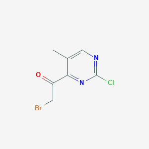 molecular formula C7H6BrClN2O B13117572 2-Bromo-1-(2-chloro-5-methylpyrimidin-4-yl)ethanone 