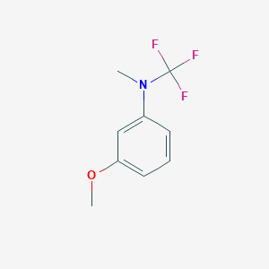 molecular formula C9H10F3NO B13117581 3-methoxy-N-methyl-N-(trifluoromethyl)aniline 