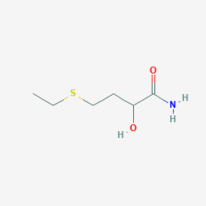 molecular formula C6H13NO2S B13117608 4-(Ethylthio)-2-hydroxybutanamide 