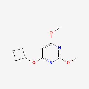 molecular formula C10H14N2O3 B13117696 4-Cyclobutoxy-2,6-dimethoxypyrimidine 