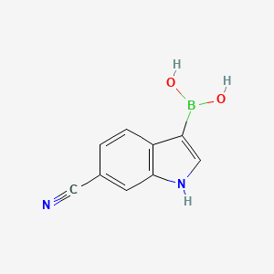 molecular formula C9H7BN2O2 B13117701 (6-Cyano-1H-indol-3-yl)boronicacid 