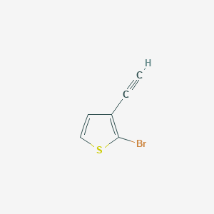 molecular formula C6H3BrS B13117731 2-Bromo-3-ethynylthiophene 