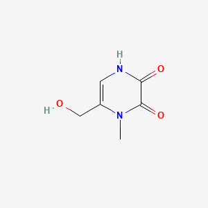 molecular formula C6H8N2O3 B13117785 6-(Hydroxymethyl)-1-methylpyrazine-2,3(1H,4H)-dione 