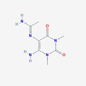 molecular formula C8H13N5O2 B13117910 N-(6-Amino-1,3-dimethyl-2,4-dioxo-1,2,3,4-tetrahydropyrimidin-5-yl)acetimidamide 