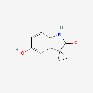 molecular formula C10H9NO2 B13117920 5'-Hydroxyspiro[cyclopropane-1,3'-indolin]-2'-one 