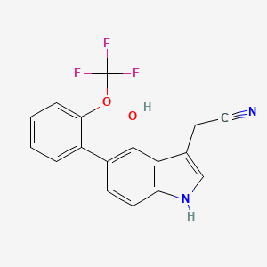 4-Hydroxy-5-(2-(trifluoromethoxy)phenyl)indole-3-acetonitrile