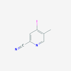 molecular formula C7H5IN2 B13117998 4-Iodo-5-methylpicolinonitrile 