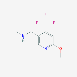 molecular formula C9H11F3N2O B13118045 1-(6-Methoxy-4-(trifluoromethyl)pyridin-3-yl)-N-methylmethanamine 