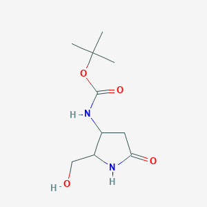 molecular formula C10H18N2O4 B13118047 4-(Boc-amino)-5-(hydroxymethyl)pyrrolidin-2-one 