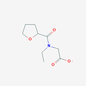 molecular formula C9H14NO4- B13118101 Ethyl(tetrahydro-furan-2-carbonyl)-amino-acetate 